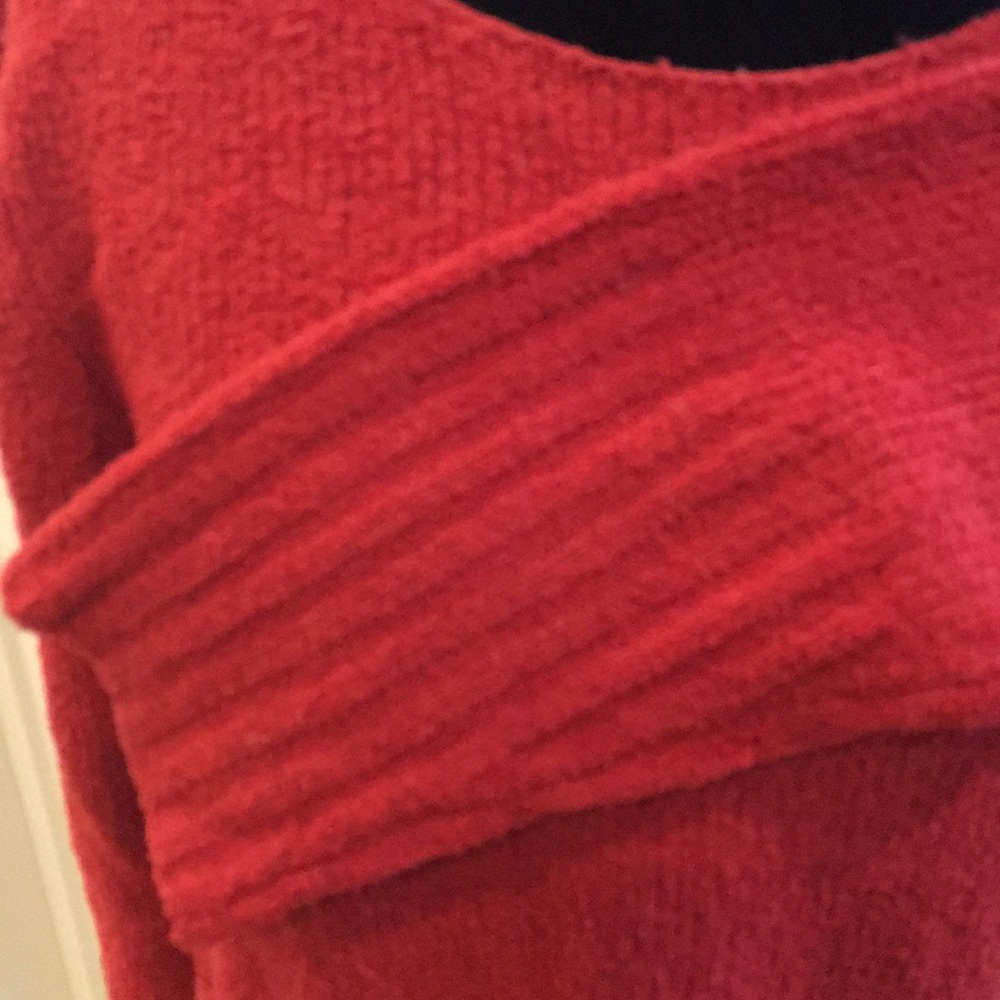 Eileen Fisher Red Wool Sweater - Picture 3 of 7